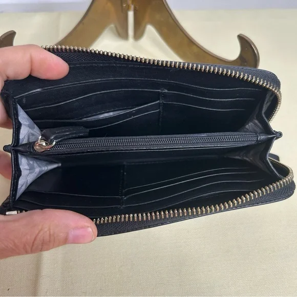 LO&SONS Accordion zipper wallet Black Leather - Picture 5 of 7